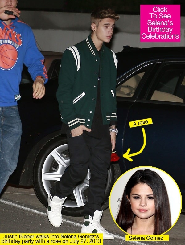 
	
	Năm ngoái, vào bữa tiệc sinh nhật sinh nhật của Selena, Justin cũng đã xuất hiện với tư cách là một vị khách "không mời" và đã tặng cho Selena một đóa hồng. 